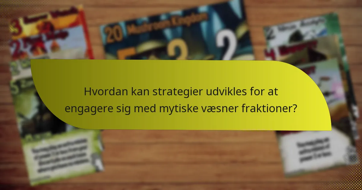 Hvordan kan strategier udvikles for at engagere sig med mytiske væsner fraktioner?