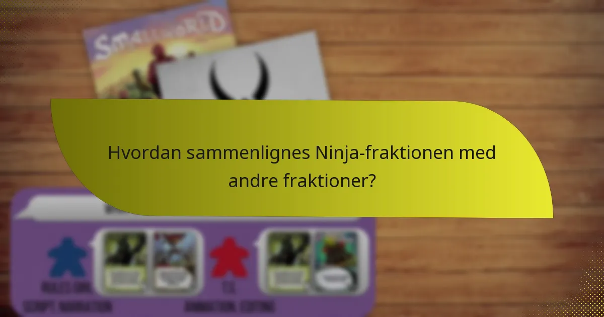 Hvordan sammenlignes Ninja-fraktionen med andre fraktioner?
